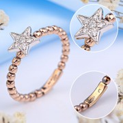 Gianni Lazzaro. Rotgoldring "Stern". Diamanten