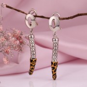 Серебряные серьги - подвески "Хищница"