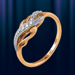 Ring aus Rotgold und Weissgold mit Diamanten