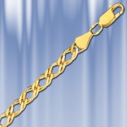  Серебряная цепочка Ромбо с позолотой