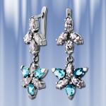 Ohrhaenger mit Zirkon. Silber 925