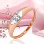 Золотое кольцо 585 фианиты