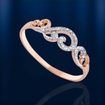 Goldring mit Brillanten. Bicolor