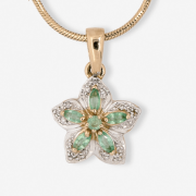 Goldanhänger mit Smaragden und Brillanten