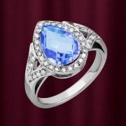 Gianni Lazzaro Jewellery Weissgoldring mit Brillanten und Topaz