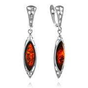 Silberohrhaenger mit Bernstein