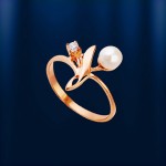 Ring mit Perle aus Rotgold