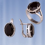 Bijouterie Ohrringe & Ring Obsidan
