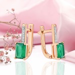 Серьги с агатом и бриллиантами