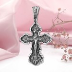 Серебряный нательный крест с распятием