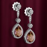 Earrings mit Diamanten und Rauchtopaz