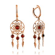 Vergoldete Silberohrhaenger mit Bernstein