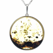 Silberanhänger mit Bernstein Ø 35 mm