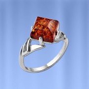  Ring mit Bernstein Silber