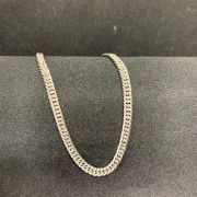 Серебряные браслет и цепь. Двойное панцирное плетение