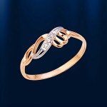 Goldring mit Brillanten. Bicolor