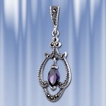 Anhaenger russiches Silber & Amethyst