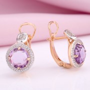 Russische Ohrringe Amethyst