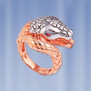 Кольцо Змейка серебряное