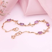Goldarmband Russisches Gold 585 in Deutschland Amethyst Zirkonia
