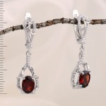 Серебряные серьги. Гранат & Фианиты