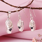 Гарнитур из серебра 925 пробы Чёрный фианит