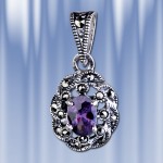 Anhaenger russiches Silber & Amethyst