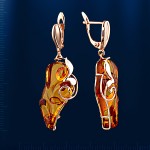 Ohrhaenger mit Bernstein russisches Gold