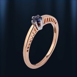  Goldring mit Saphir. Bicolor