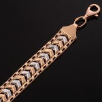  Armband russisches Gold. Bicolor