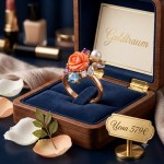 Goldring mit Korall. Bicolor