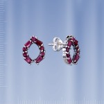 Ohrstecker mit Rubinen. Silber 925°