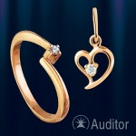 Ring & Anhaenger russisches Gold mit Diamanten