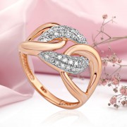 Золотое кольцо "Ажур" . Бриллианты