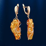 Ohrhaenger mit Bernstein russisches Gold