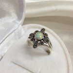 Silberring mit Opal & Markasit