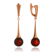 Vergoldete Silberohrhaenger "Bernsteinmuse"