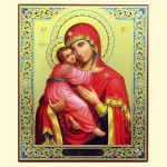 Икона Владимирская Богородица красная