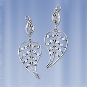  Ohrhaenger mit Fianit. Silber 925°