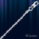 Серебряная Цепочка "Шнурок с шариками"