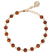 Vergoldetes Silberarmband 925 mit Bernstein