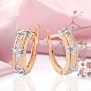 Goldohrringe aus 585er Russisches Gold Zirkonia