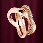 Gianni Lazzaro Mercury кольцо с бриллиантам красное золото 