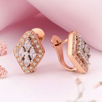 Золотые серьги с фианитами цена