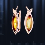 Ohrringe russisches Gold mit Bernstein