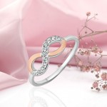 Silberring mit Gold & Zirkonia "Unendlichkeit"