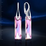 Ohrhaenger mit Swarovski&reg; Kristallen. Silber