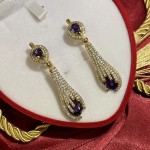 Vergoldete Silberohrhaenger mit Amethyst & Zirkonia