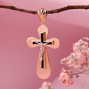 Russisches Gold 585 in Deutschland Kreuzanhänger mit Kruzifix