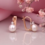 Perlen & Zirkonia. Goldohrringe